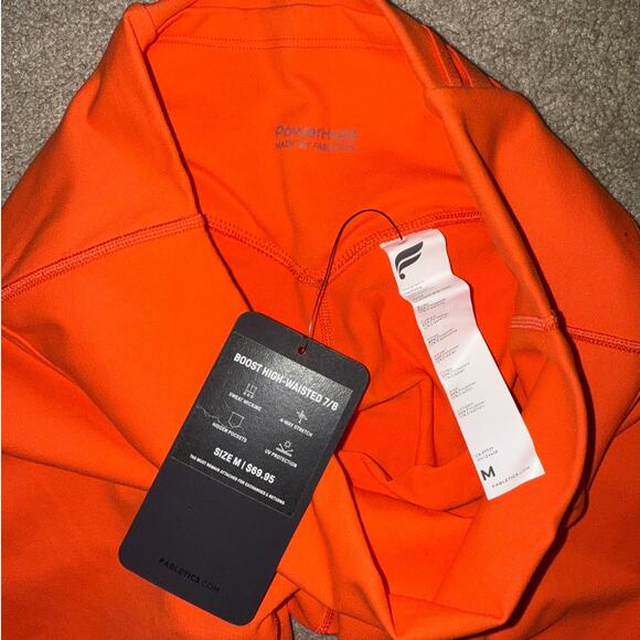 New Fabletics Boost Powerhold High-Waisted 7/8 Legging Passion Orange size M - Picture 6 of 8